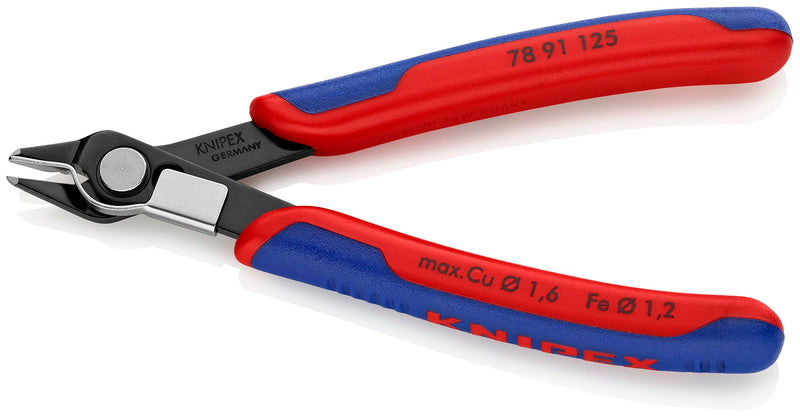 Knipex 78 91 125 Electronics Cutter "Super-Knips" 4,92" with lead catcher Multi-colour 125 mm Burnished, wire clamp, very small facet Standard packaging