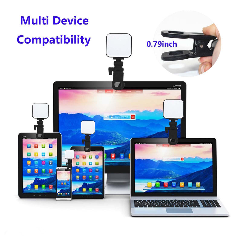 2 Pack Fill Light Clip，Ring Light Clip Adpater Replacement，Selfie Light Clip Mount Holder with 1/4 Screw Universal Connector for Phone Tripod Tablet Laptop Video Live Stream(Black)