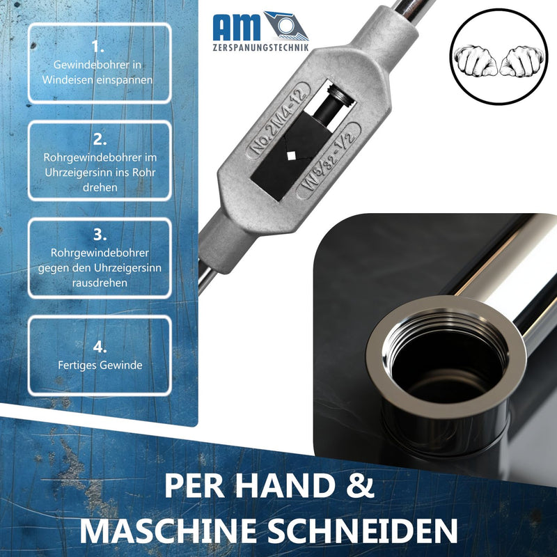 Pipe Tap G1/2 | Tap Cutter Inch | HSS Pipe Tap | Whitworth Pipe Thread G | Cutting Tap Inch Thread - G (BSP) 1/2