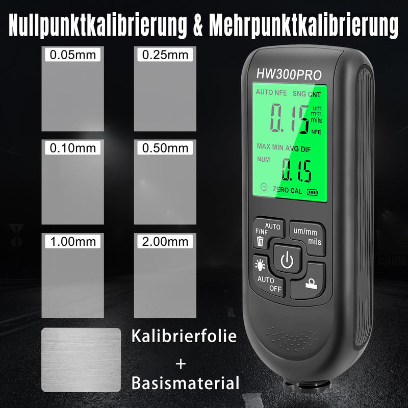 Digital Coating Thickness Gauge, Ultra High Precision Probe, Lackmil Thickness Gauge for Measuring Paint Thickness in the Automotive Industry black