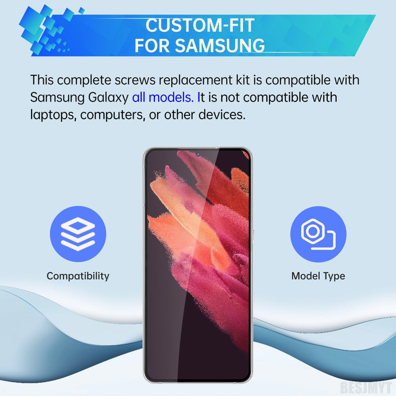 for Samsung Galaxy Mobile Phone Full Complete Black Screws Replacement Kit for All Models A13 S24 Note Plus Ultra Internal Screw Fix Inner Parts
