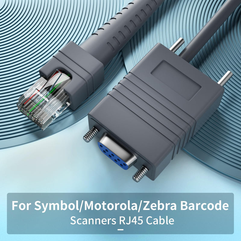 (2PCS) 16.4ft RJ45 to RS232 Cable Barcode Scanner Cable RJ45 for Motorola/Symbol/Zebra DS2208 Cable LS2208 LS4278 LS3578 MC9190-G DS2278SR DS4308 DS6878 DS4208 DS8108 DS8178 DS9308 DS9908 DS9208 Cable