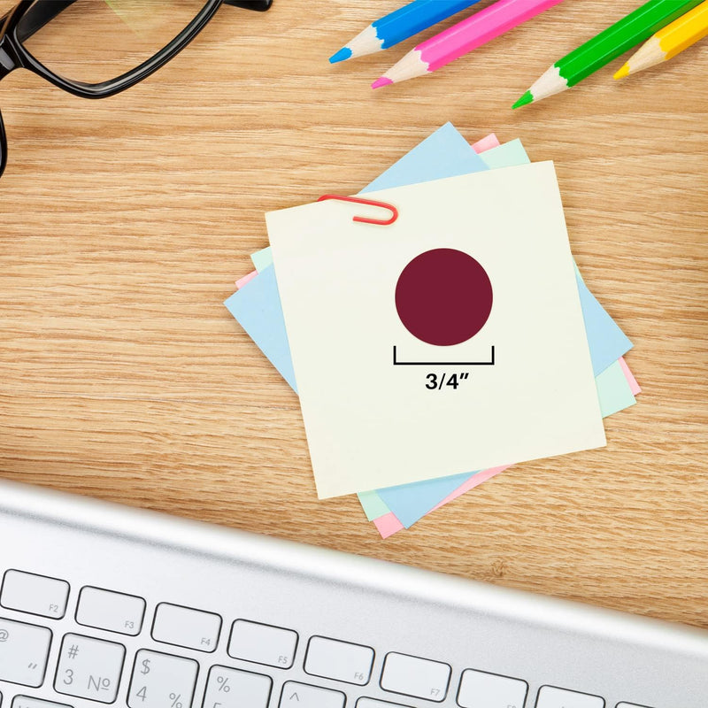 ChromaLabel 0.75 Inch Round Label Permanent Color Code Dot Stickers, 1008 Pack, 24 Labels per Sheet, Maroon