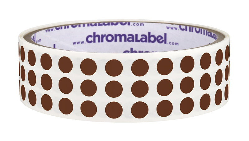 ChromaLabel 0.25 Inch Round Label Permanent Color Code Dot Stickers, 1000 Labels per Roll, Cocoa