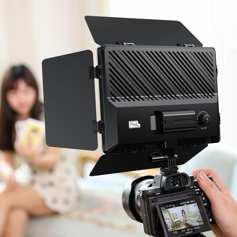 PIXEL 20W Camera Video Light Photography Lighting Kit Suit with Adapter/Battery 4400mAh Bi-Color Dimmable 2500-6500K Led Studio Streaming Photo Shooting Light for Outdoor Live Streaming