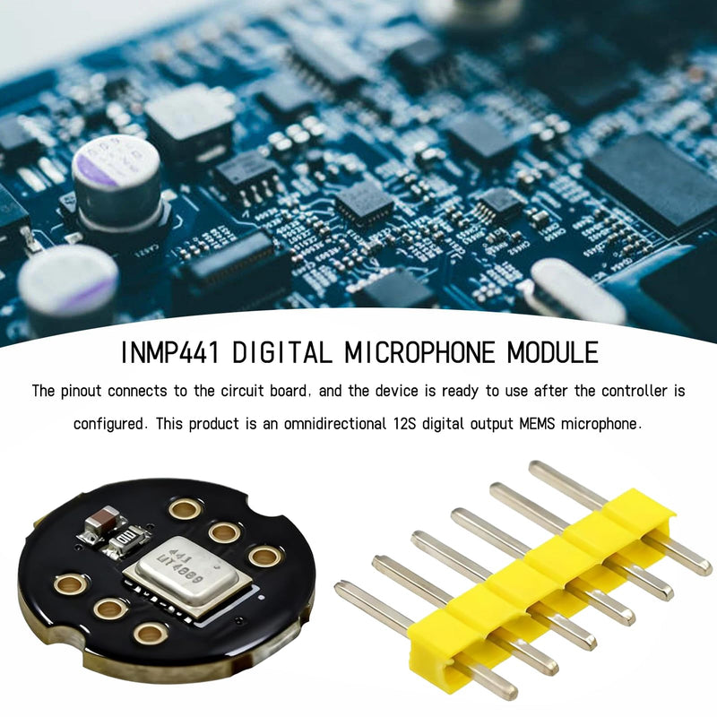 3 Pieces Digital Microphone Module INMP441, INMP441 Omnidirectional Microphone Module, Omnidirectional Microphone Module, Omnidirectional Micro MMS, 24 Bit I2S, Compatible with Arduino and ESP32