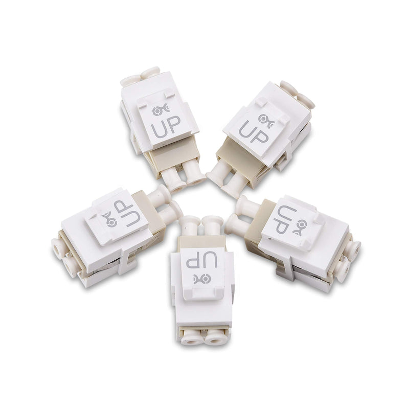 Cable Matters 5-Pack LC UPC Duplex Fiber Optic Keystone Coupler Jack, OM1/OM2/OM3/OM4 Multimode, OS2 Single Mode Support