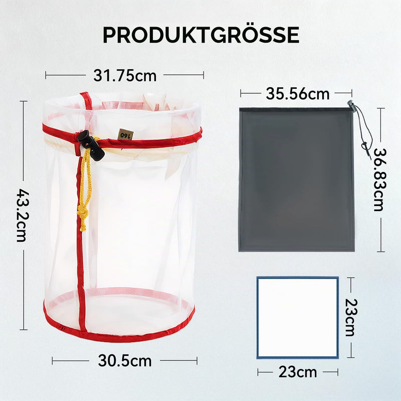 5 Gallon Mesh Bubble Bags for Sustainable Filtration of Herbal Extracts, Plant Bags, Press Strainer and Storage Bag Kit for Herbal Extraction and Production (25 to 220 Microns)