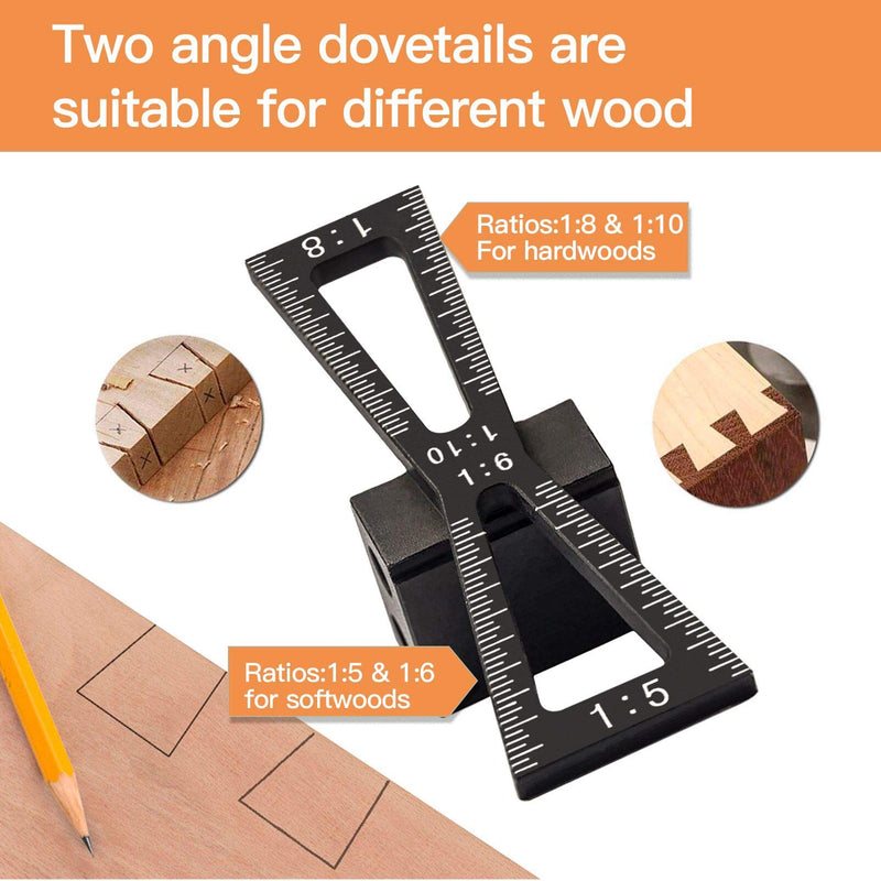 YOSELIN Dovetail Jig Wheel Marking Gauge Plus Set，Micro Adjuster Multifunctional Cutting Wheel Woodworking Scribing, Metric and Imperial Scales, Imperial 1/32 Metric 1mm Accuracy, Wood Marking Red