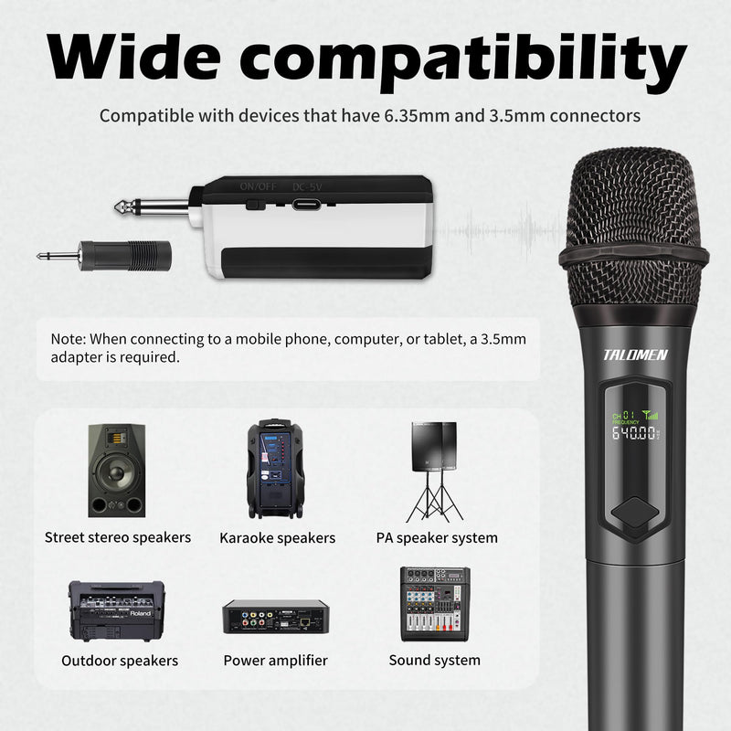 Wireless Microphone,Professional Dual Handheld Cordless Dynamic Mic System with Rechargeable Receiver(160 Ft),Karaoke Microphone Set for Singing,Karaoke,Wedding,DJ,Party,Speech,Church,K60-2 Gray