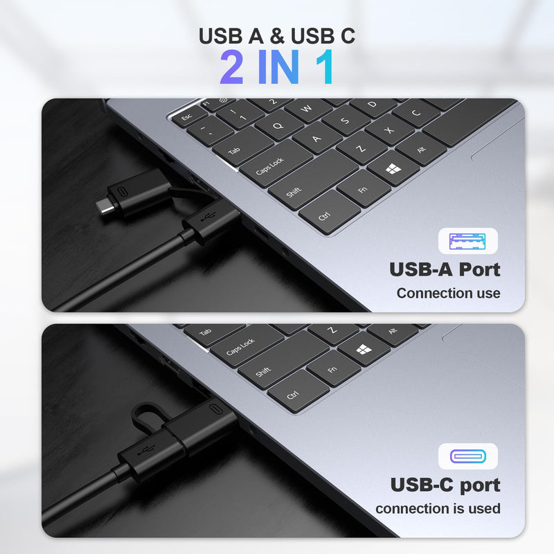 USB Hub, 4-Port USB 3.0 Hub, Instant Plug and Play Convenience, with a 4 Port USB 3.0 Hub Delivering 5Gbps Transfer Speed and USB to USB C Adapter, Compatible with Mac Air/Pro, HP, and More