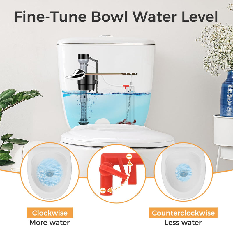 Universal Toilet Flusher Replacement Kit, Toilet Fill Valve and 2-Inch Flapper Replacement Kit, Toilet Parts Inside Tank Kit, Adjustable, Quiet and Easy to Install (2-Pack)
