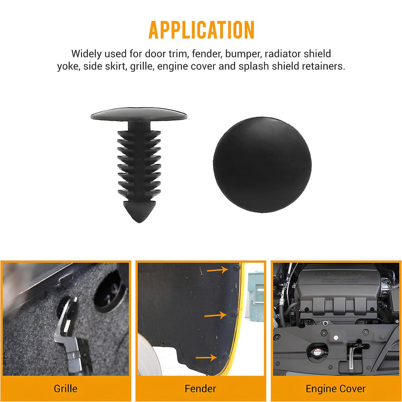 ELK 1" Vapor Barrier Fasteners for Crawl Space Encapsulation and Automotive Repairs - Secure Moisture Barriers with Precision Dimensions and Effortless Installation (Black, 100 Pack) 100 Pack (Black)