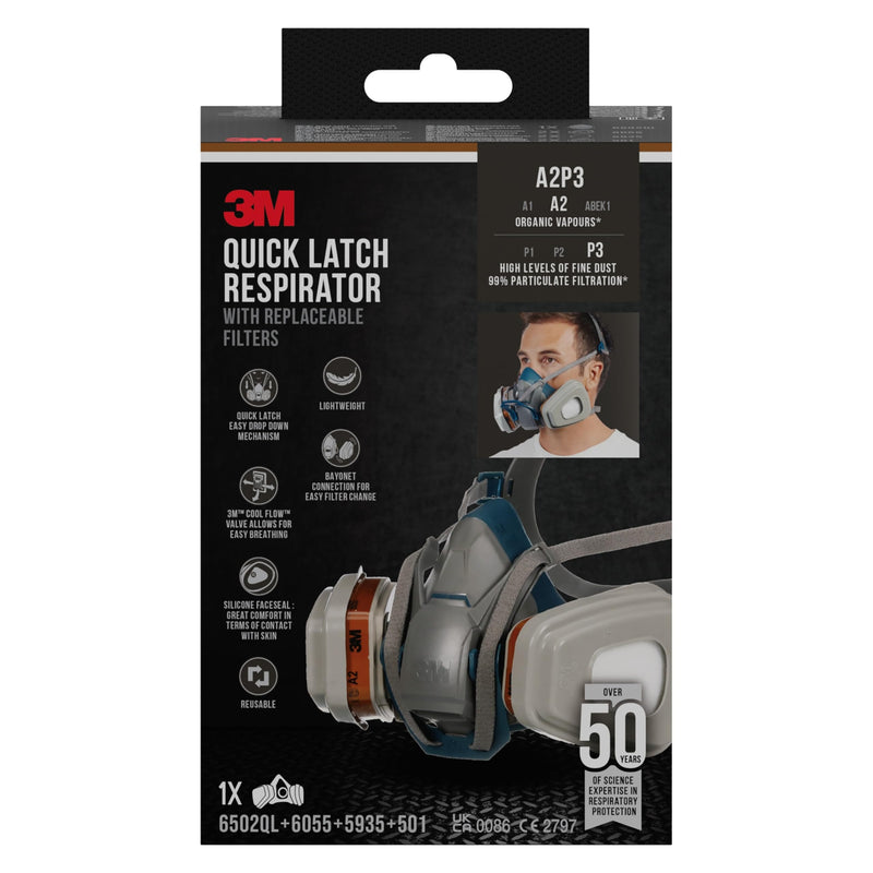 3 M 6502QLPRO Mask for Spray Painting Single