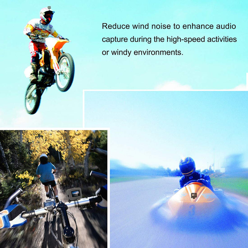 2-Pack Windslayer Cover Housing Frame Case for GoPro Hero 8 Black, Reduces Wind Noise for Optimal Audio Recording Windslayer for Hero 8 Black