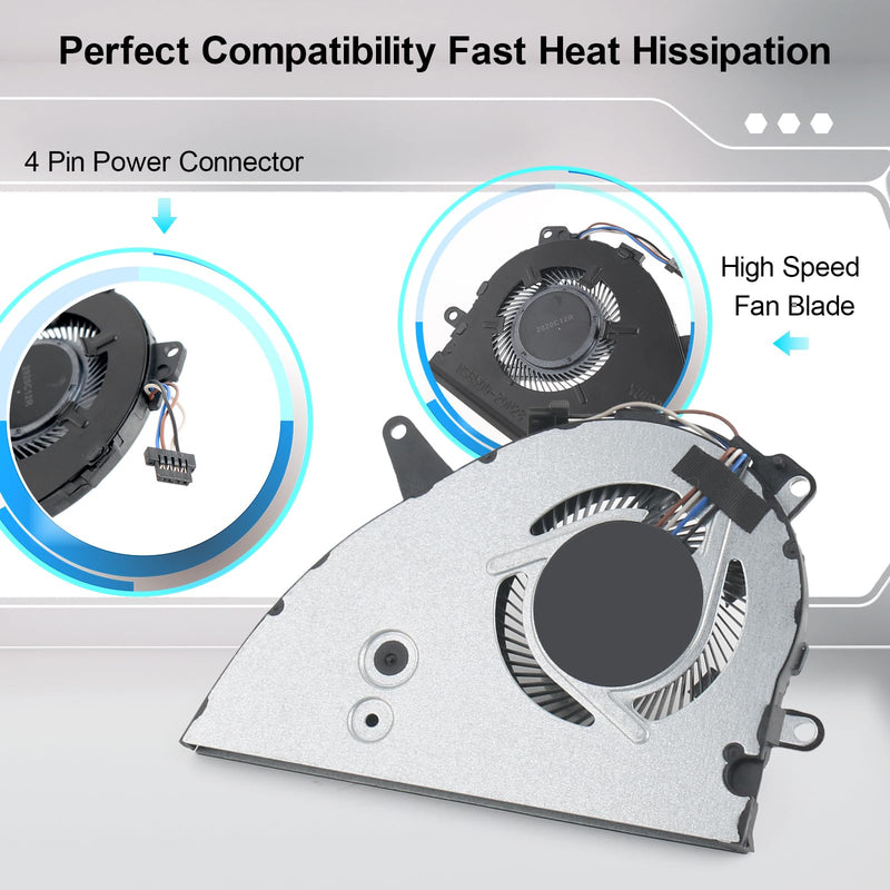 Replacement CPU Cooling Fan for HP Pavilion 15-cs 15-cw Series 15-cs3153cl 15-cs0085cl 15-cw1063wm 15-cs0053cl 15-cs0051wm 15-cs0079nr 15-cs0021na HP New Laptop CPU Cooling Fan with Repair Tools