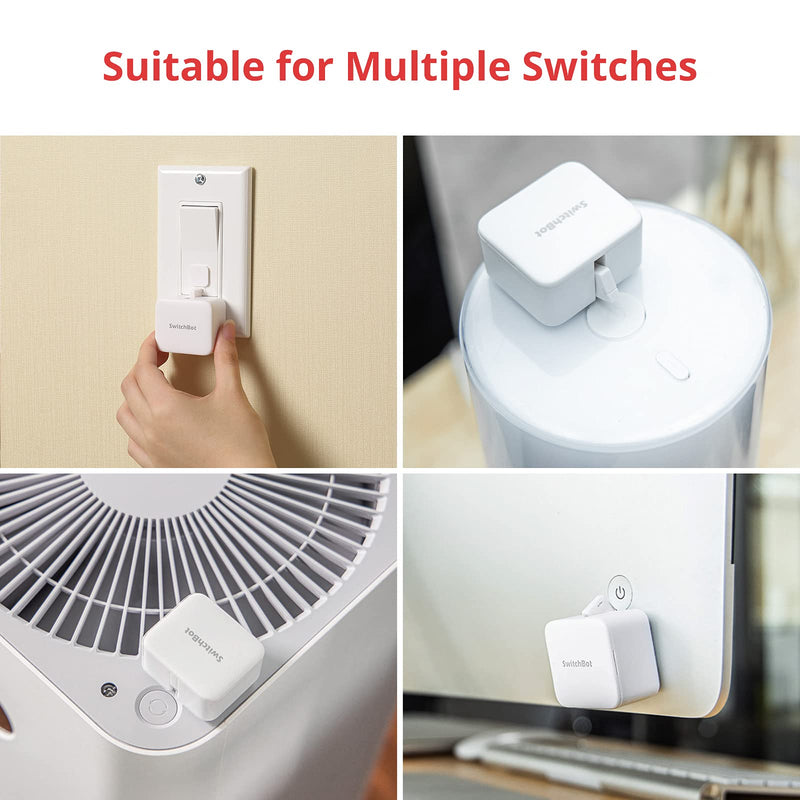 SwitchBot Smart Switch Toggle - Make switches smart, app and timer control, add Hub Mini to make it compatible with Alexa, Google Home and IFTTT（White）Bot White