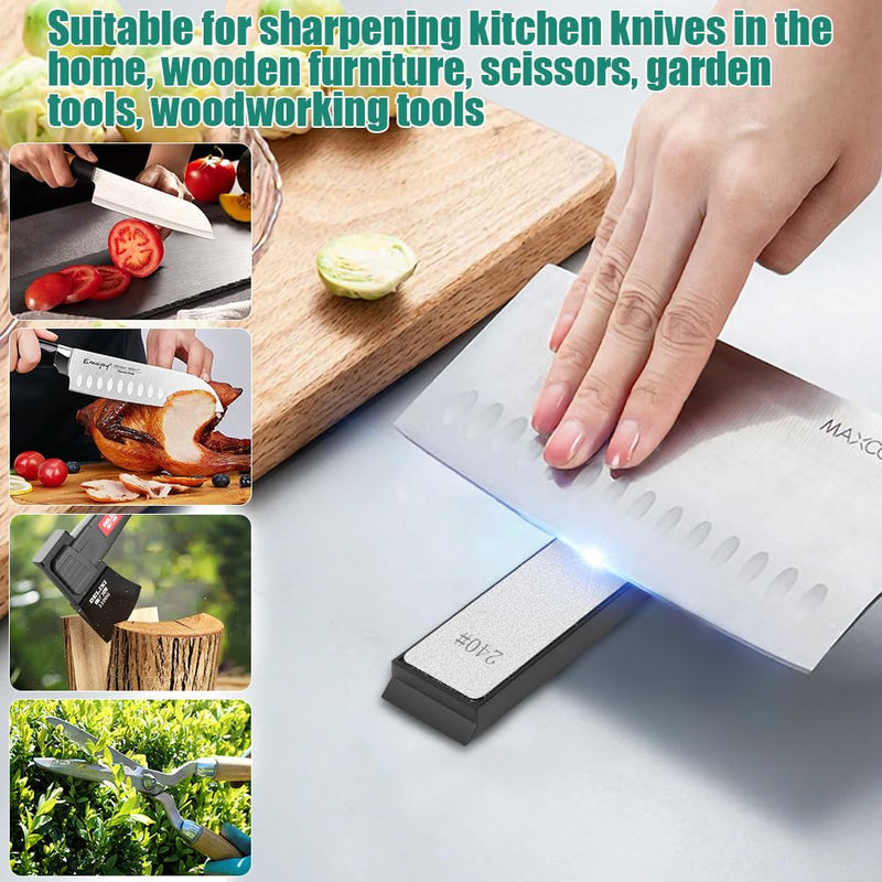 Aolso Diamond Sharpening Stone, Set of 6, Diamond Whetstone, Chef's Knife Sharpening Set, Knife Sharpener Stone, for Scissor Knife Tools Outdoor from Coarse to Extra Fine 120/240/600/1000/2000/3000# 6 Pieces.