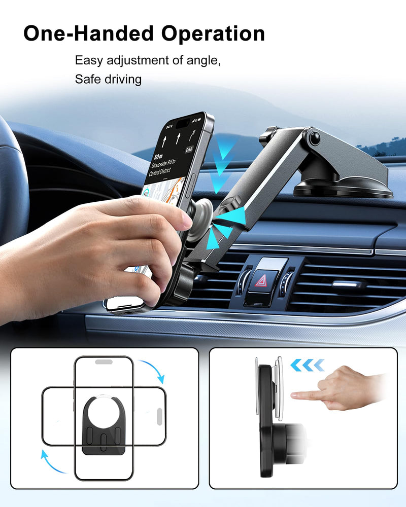 Car Mount for Pop Socket, Dashboard Windshield Car Phone Holder Compatible with Popsocket, Powerful Suction Cup Car Phone Mount Fits All Smartphones with Pop Grip