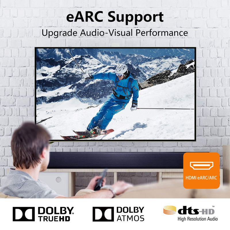 8K Fiber HDMI Cable 50ft, Fiber Optic HDMI 2.1 Cable 8K@60Hz,4K@120Hz 48Gbps, Dynamic HDR, eARC Compatible with RTX 3080/3090 Xbox Series X PS5 Denon AV Receiver LG Samsung Sony TV 50 Feet Black
