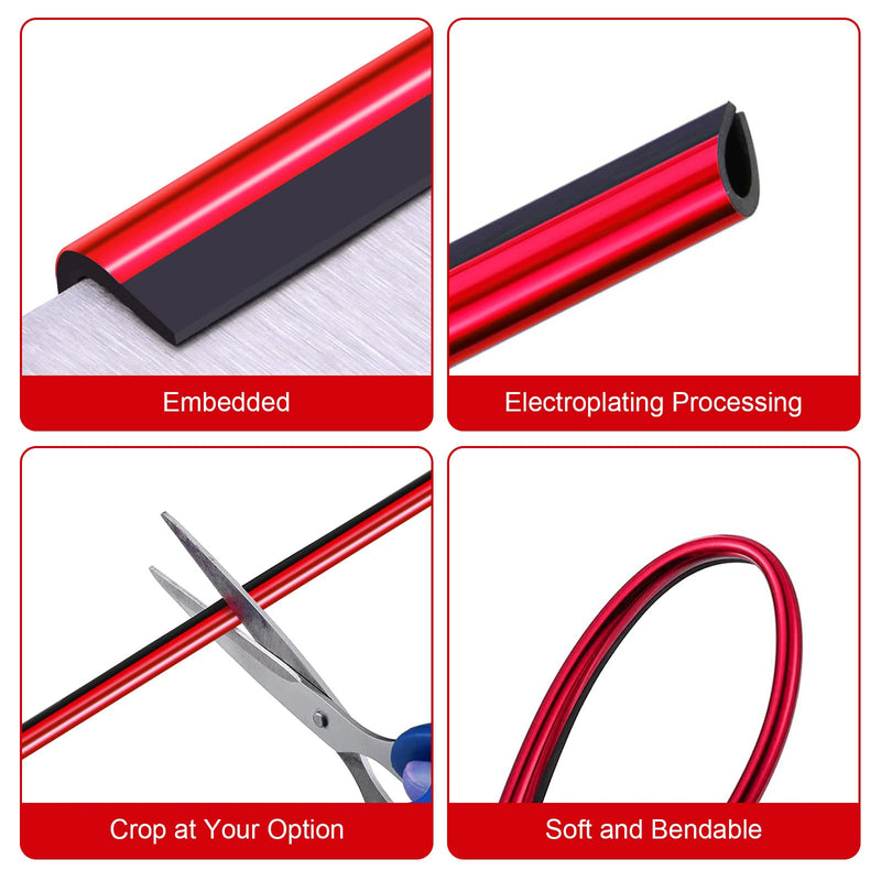 20 Pieces Universal Car Air Conditioner Vent Trim Decoration Strip Accessories, Waterproof Flexible Shiny Auto Car Vent Interior Accessories for All Air Vent Outlet (A-Red - 20 Pieces) A-Red - 20 Pieces