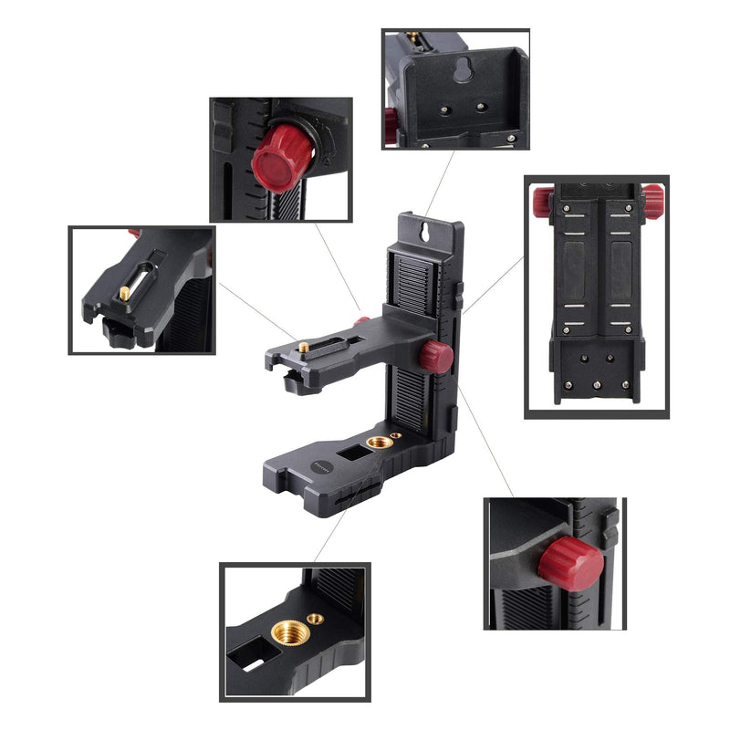 Firecore Laser Level Magnetic Bracket L-shape Adjustable 1/4" and 5/8" Mount Adapter Line Laser Positioning Base-FLM60A