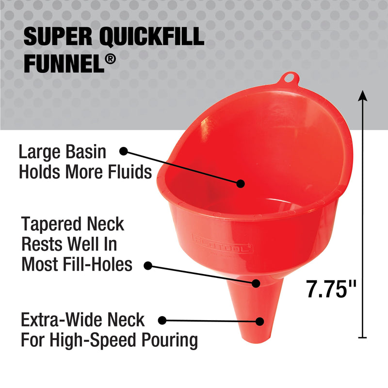 FloTool 10712MX4 Super Quad Funnel for Oil, Lubricant and Other Fluids, 4pk 4 Pack Funnel