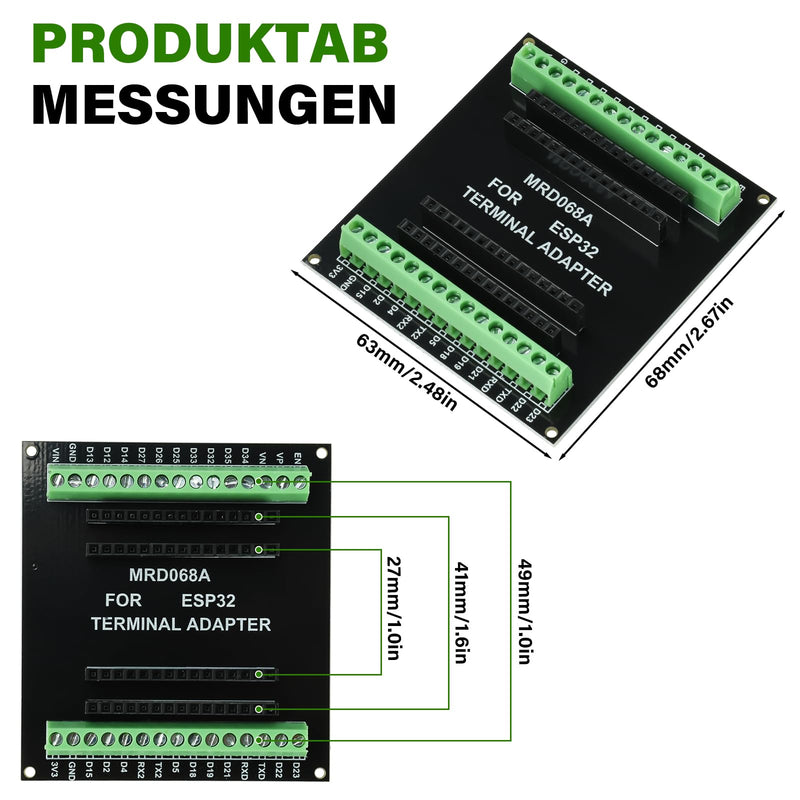 Heemol Pack of 2 for ESP32 GPIO Breakout Board 30PIN Expansion Board for ESP 32 Development Board for ESP-32 Breadboard for IoT Development Breakout Board X 2