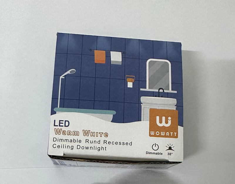 wowatt 5 LED recessed spotlights 230V black 3 levels dimmable 7W IP44 bathroom recessed lights flat ceiling spots 700LM warm white 2800K Replaces 70W halogen spots swiveling round 68mm recessed spots for bathroom warm white - black