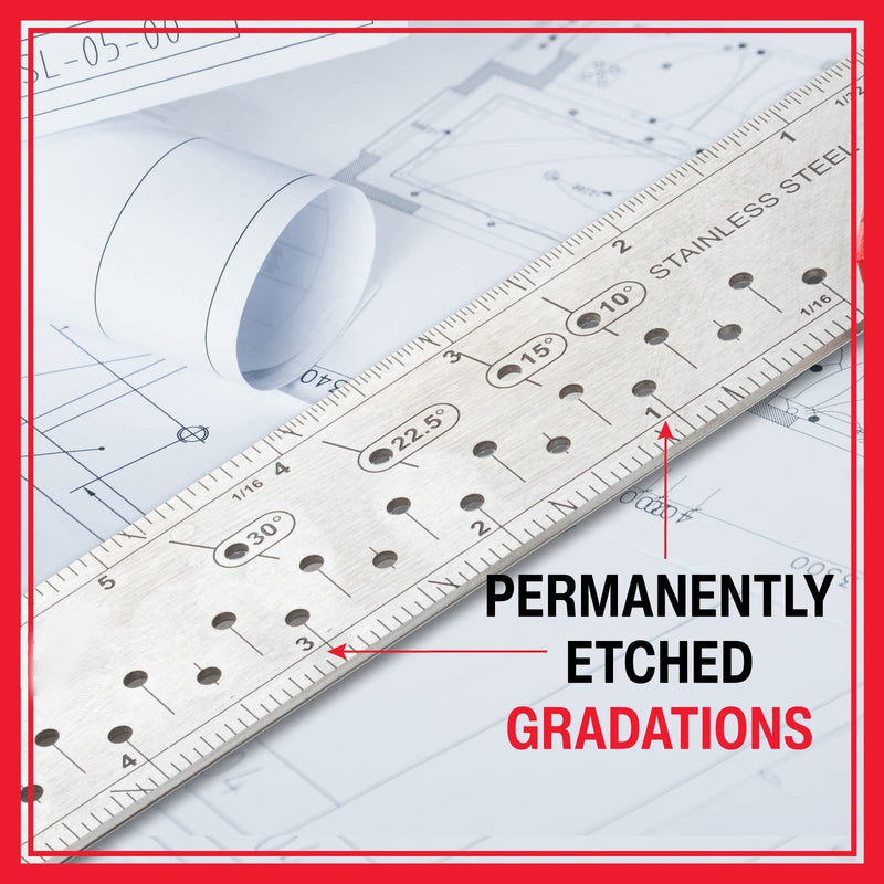 Kapro - 353 Professional Ledge-It Try & Mitre Square - For Leveling and Measuring - Features Stainless Steel Blade, Retractable Ledge, and Etched Ruler Markings - 8 Inch Adjustable Try&Mitre 8"