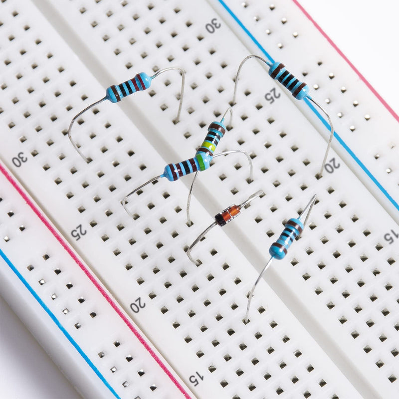 Miuzei 1475 piece resistor assortment contains 52 resistor values kit 1/4W ± 1% high precision metal film 0 ohm to 5.6M ohm resistors set 50 pieces IN4148 switching diodes electronics DIY project