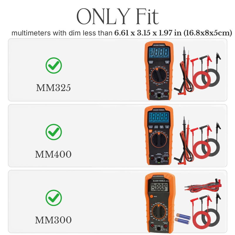 Hard Multimeter Case for Klein MM325/MM400/MM300/MM450/Fluke 117/Fluke 115, Portable Case for ET140/80023P Full Black