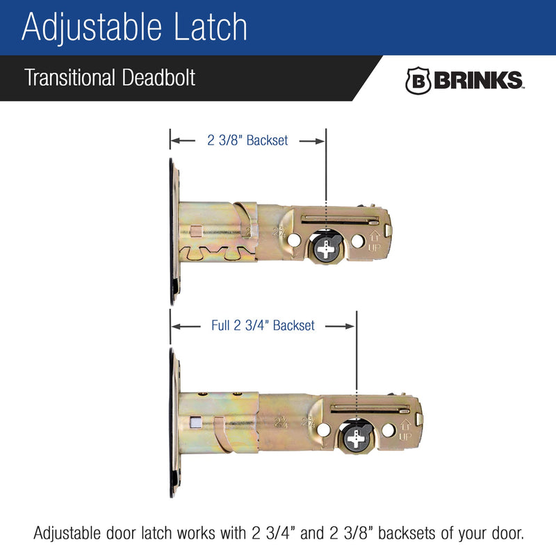 BRINKS Transitional Single Cylinder Deadbolt Lock, Door Lock Built for Residential Protection ANSI Grade 2 Security, Tuscan Bronze 1 Pack