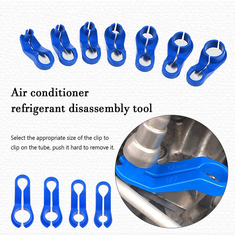 AC Fuel Line Disconnect Tool Set, Fuel Line Removal Tool Includes 1/4, 5/16, 3/8, 1/2, 5/8, 3/4, 7/8Inch Quick Disconnect Tool Kit for Automotive AC Fuel Line and Transmission Oil Cooler