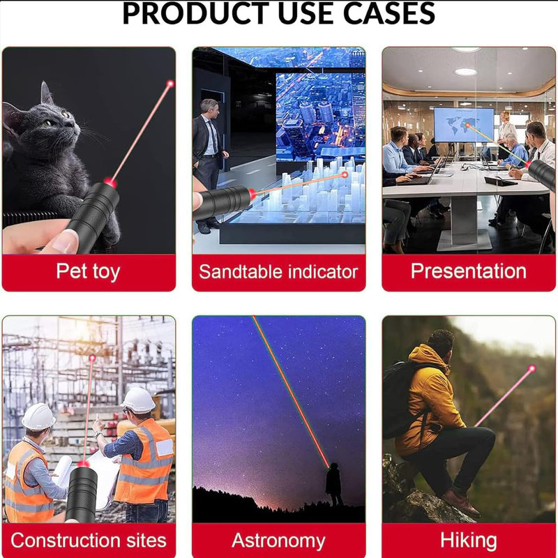 IVVTRYI Red Laser Pointer USB Charging Office Teaching Flashlight Laser Pointer Cat Toy Indoor Training Cat