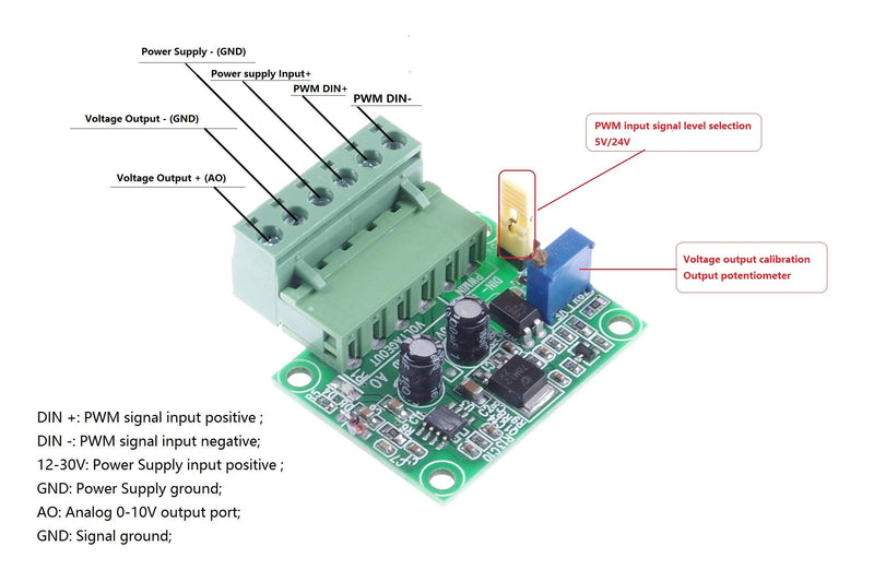 PWM to 0-10V Conversion Module Digital to Analog Module PLC Industrial Interface Conversion Module