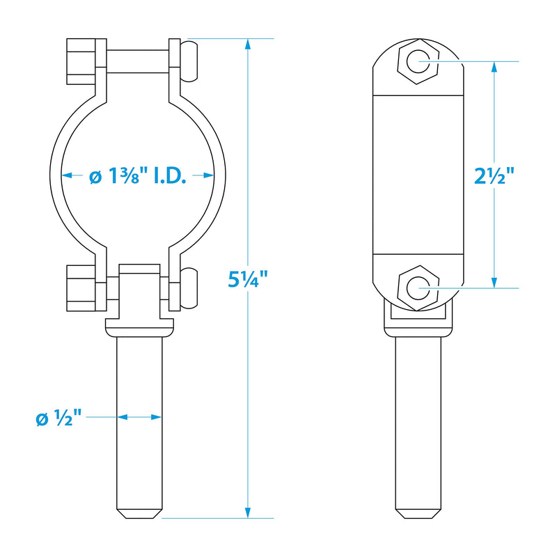 Seachoice Zinc-Plated Steel Clamp-On Oar One Size