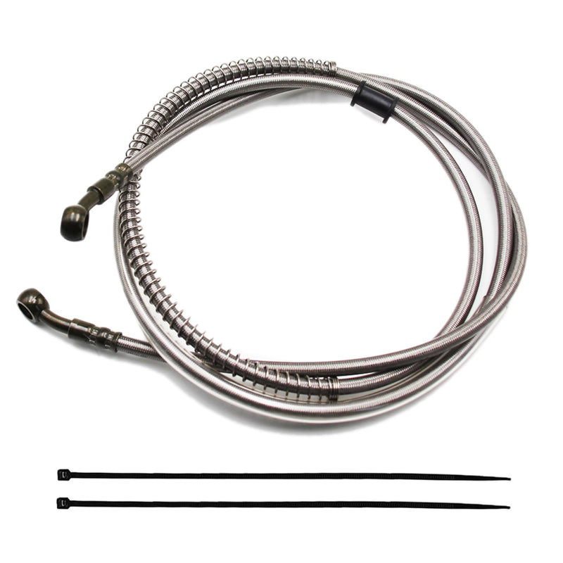 PRO BAT 86" Braided Hydraulic Brake Hose Line Pipeline For Chinese GY6 Scooter ATV Dirt Bike Go Kart 10mm Banjo Ends Gray 86"/220cm