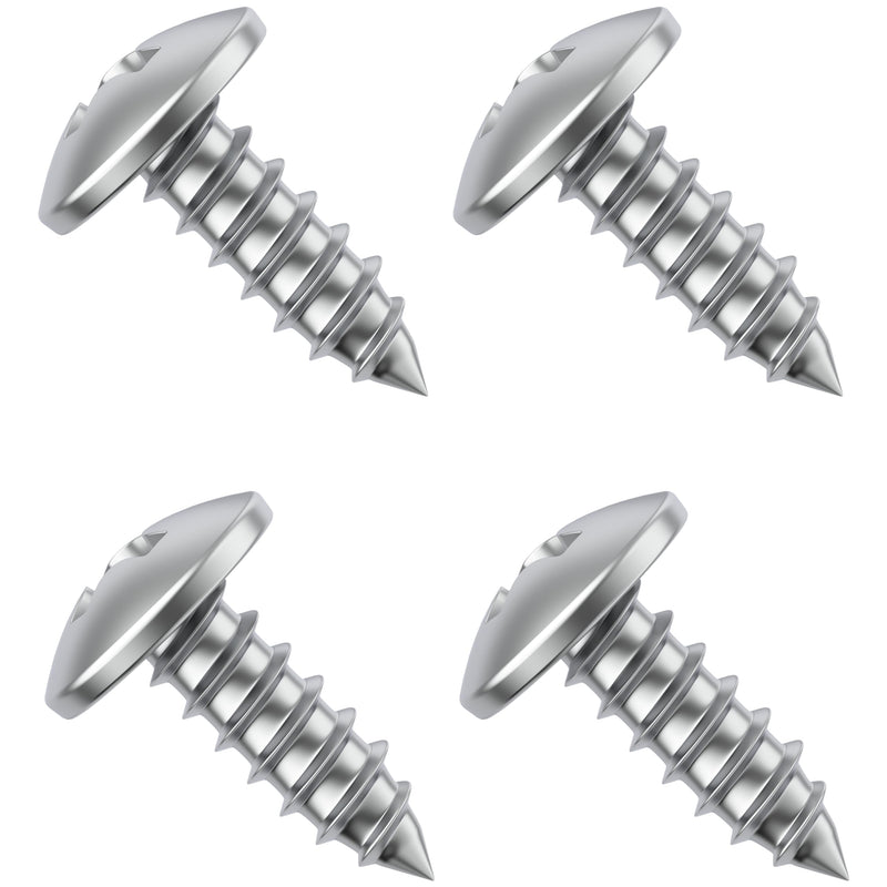 Stainless Steel Screws with Nylon Inserts for Securing License Plates, Frames & Covers 4755299 3907444 A11719 (Set of 4) 8