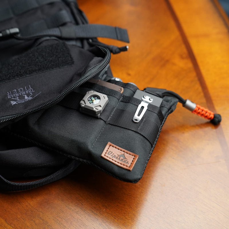 VIPERADE VE5 Slim EDC Pouch with 7 Pockets, Mens Pocket Organizer Multitool Pouch, Mini Crossbody Messenger Bag (No Strap) Black