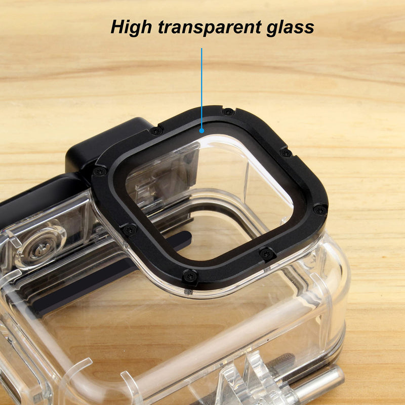 Waterproof Housing Case for GoPro Hero 9 10 11 12 Black, 60M Underwater Protective Dive Housing Shell with 2 Cold Shoe Adapters Brackets Accessories for Go Pro Hero 12 11 10 9 Black Cameras Waterproof Case for Hero 12/11/10/9 Black