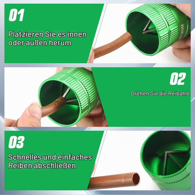 VOBOR Universal Pipe Deburring Tool for Indoor and Outdoor Use 6-45 mm, 2-in-1 Pipe Deburring Tool for Copper PVC, Hoses and Pipe Reamer
