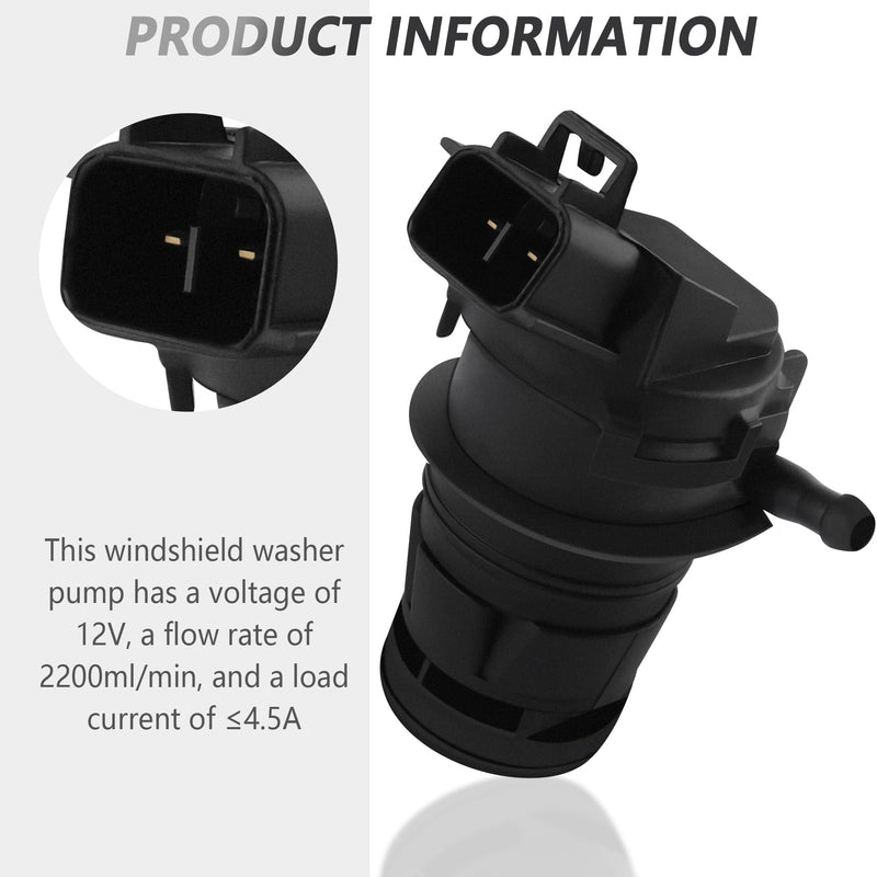 Windshield Washer Pump Replacement OEM#85330-60190,85330-AE010 with Grommet,Windshield Wiper Pump Compatible with Toyota Lexus Mazda Honda,Standard Windshield Washer Fluid Pump(for Toyota) for Toyota