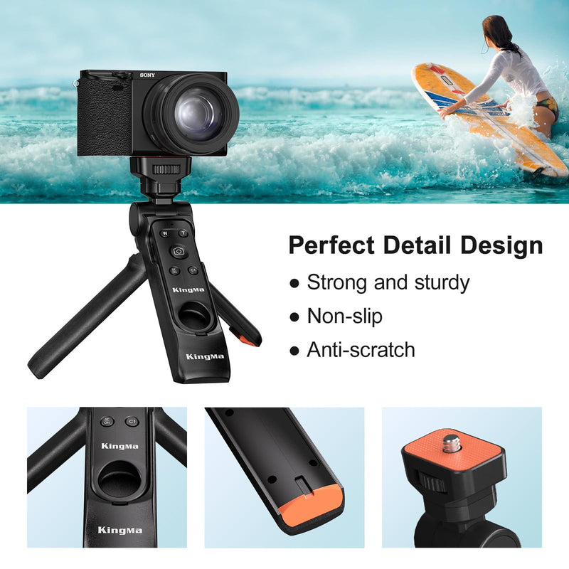 King Ma Camera Mini Tripod with Remote Handle Camera Tripods Small Camera Holder Compatible with Sony ZV-1F ZV-E10 ZV-1 ZV-E1 RX100VII & Canon EOS R8 R5 R10 R50 & Nikon Z50 COOLPIX P950 Z6 II Z fc Z30