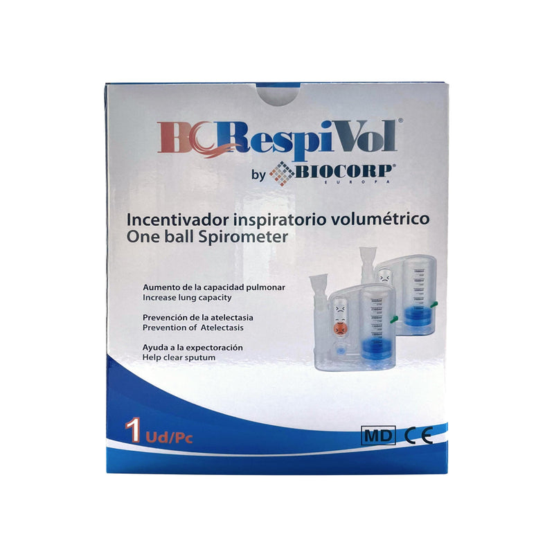 BC Respivol Volumetric Inspiration Trainer 5000ml One Ball Spirometer for Breathing Exercises 5000 ml