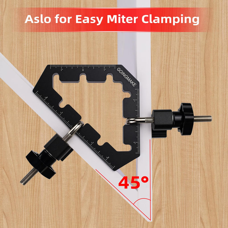 GOINGMAKE Corner Clamps for Woodworking Tools 45 and 90 Degree Clamps Aluminum Alloy Positioning Squares Right Angle Clamps Clamping Squares for Picture Frame Box Cabinets Drawers