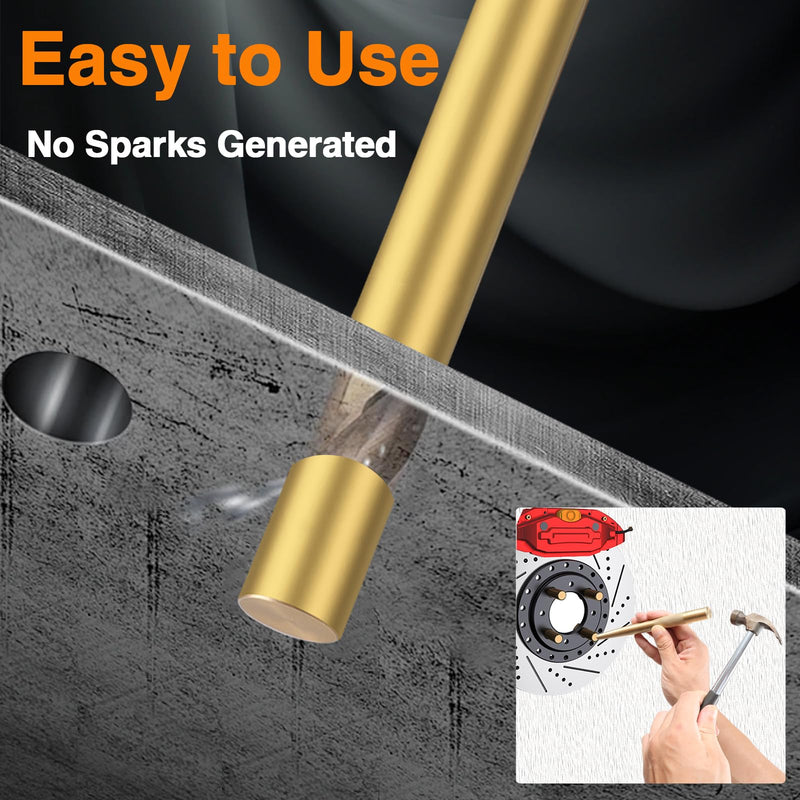EVRBUL Brass Drift Pin Punch Set Hand Tool Punches 3/8in to 5/8in 3/4in Mechanic’s Non-Marring Chisel Punches for Vehicles and Home use