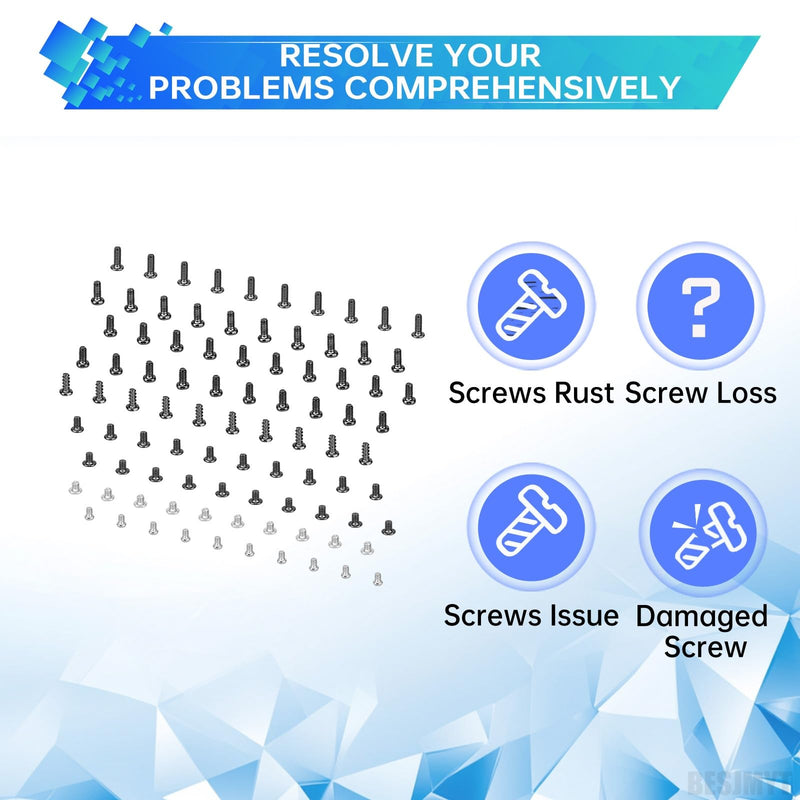 for Samsung Galaxy Mobile Phone Full Complete Black Screws Replacement Kit for All Models A15 S24 Note Plus Ultra Internal Screw Fix Inner Parts with Screwdrivers Repair Tools