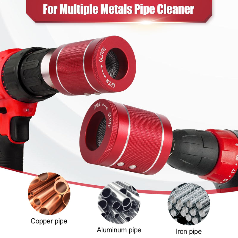 Copper Pipe Cleaner 3Pack 1/2" & 3/4" 1" Copper Pipe Cleaner for Drill with 3 Pcs Replaceable Brushes and 3 Replace Brushes Installation Tools. Cleaning Rust, Stains on Copper Pipes and Metal Pipes 1,1/2,3/4inch