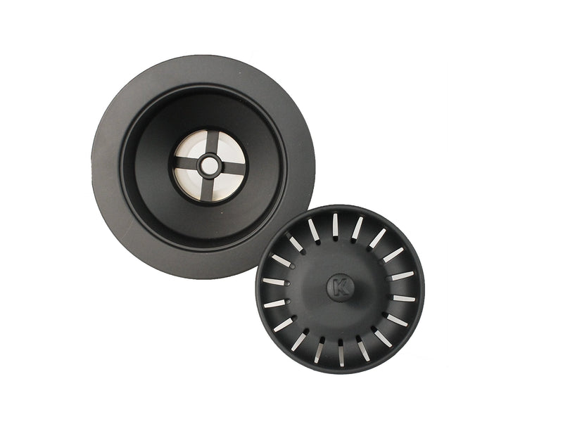 Keeney K1439BLK Deep Thread Cast Brass Sink Power Ball Basket, Complete Kitchen Strainer 3.5", Black